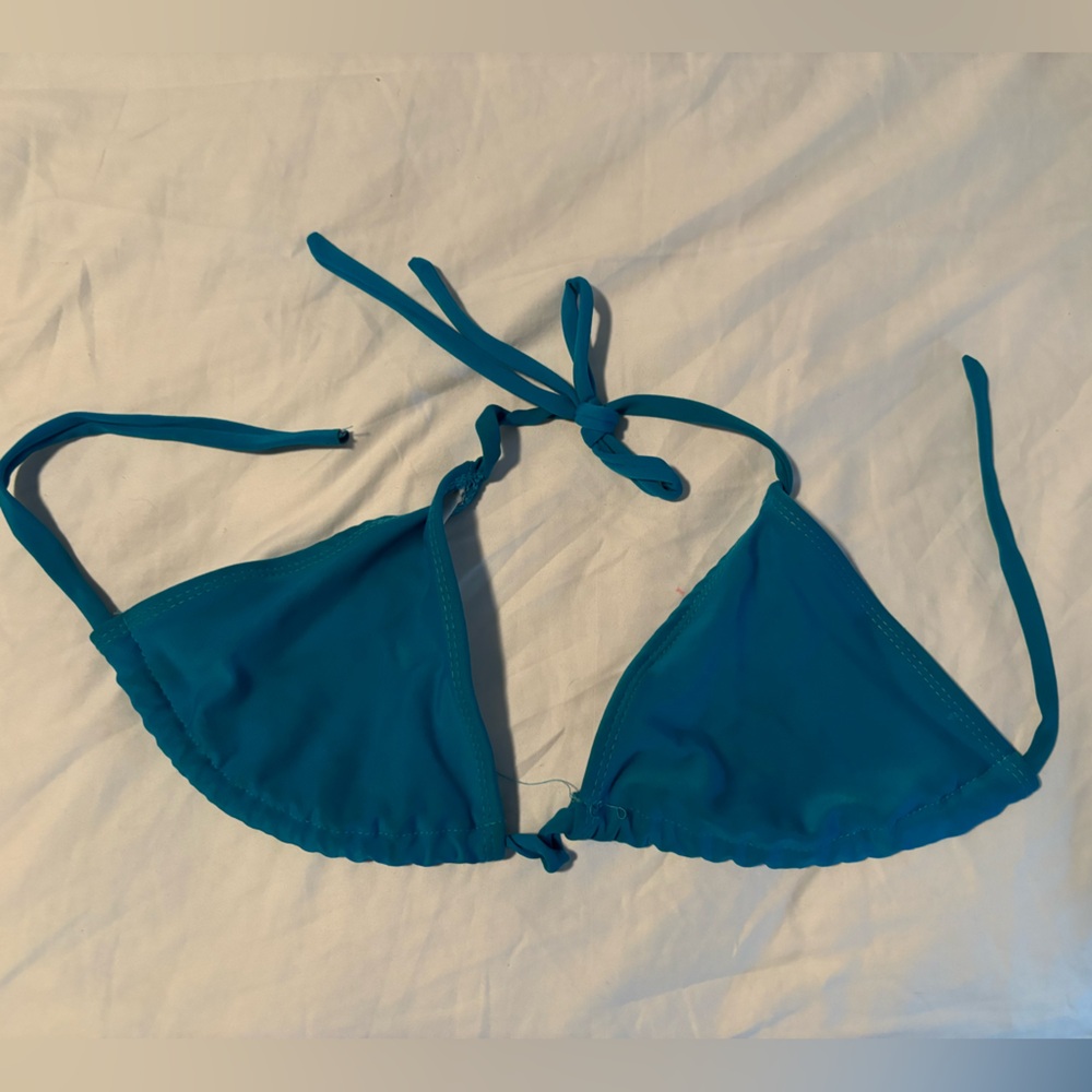 Blue bikini top